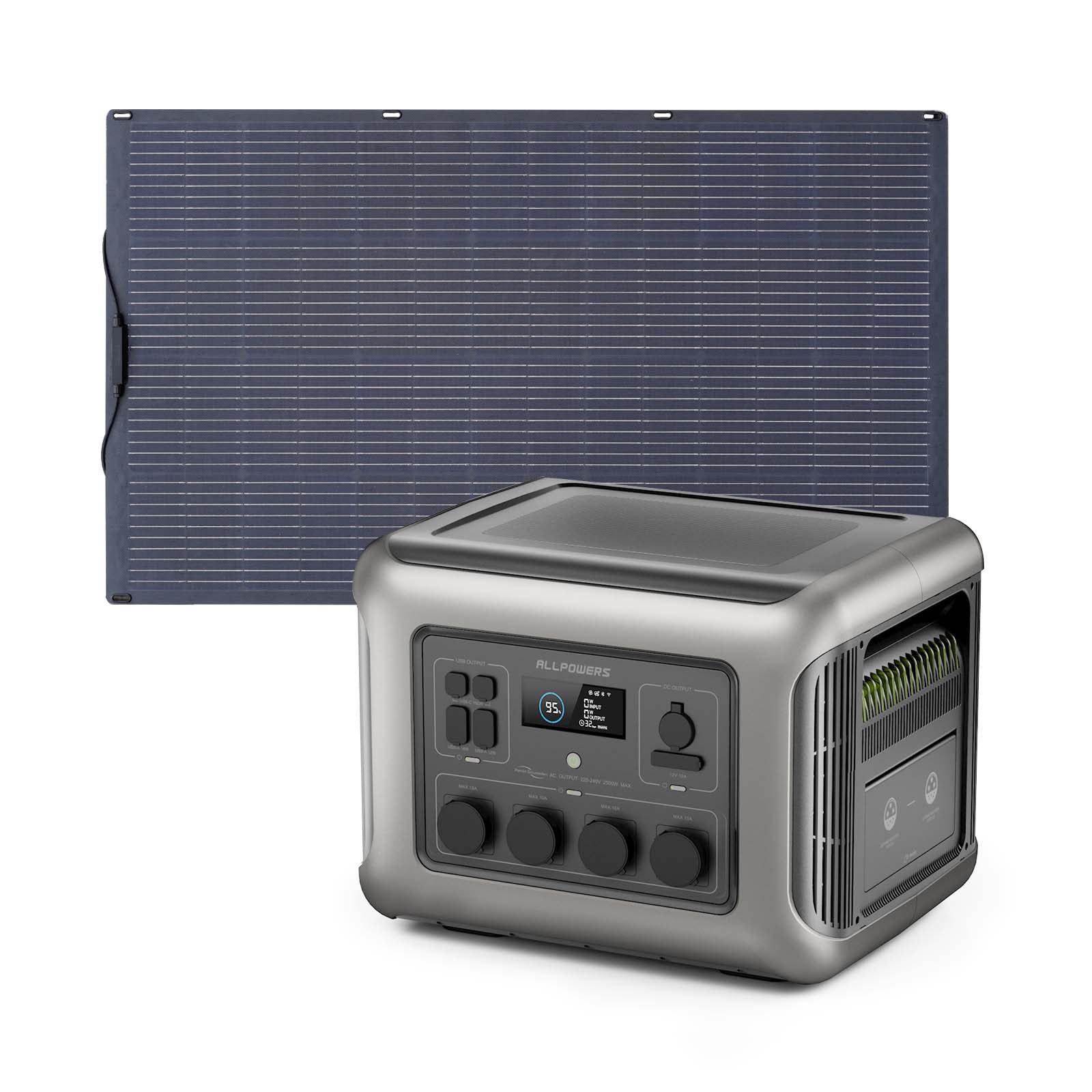 ALLPOWERS Solargenerator-Kit 2500W (R2500 + SF200 200W Flexibles Solarpanel)