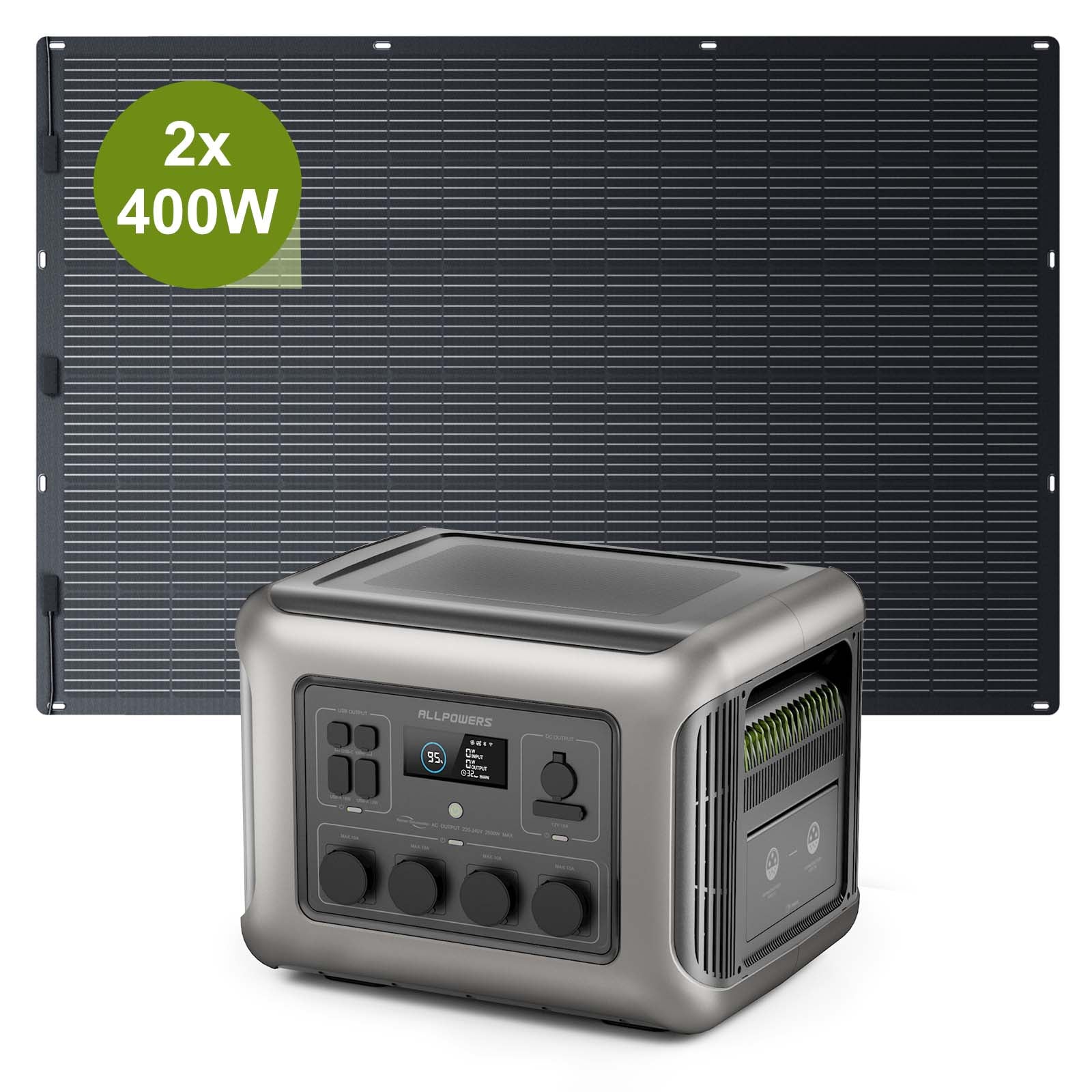 ALLPOWERS Solargenerator-Kit 2500W (R2500 + SF400 400W Flexibles Solarpanel)