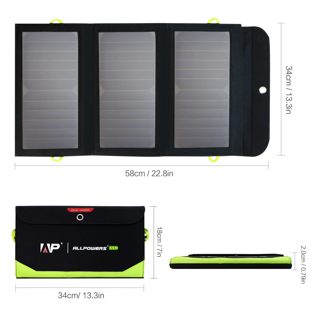 ALLPOWERS 5V 21W Solarpanel eingebaute 10000mAh Batterie SP002